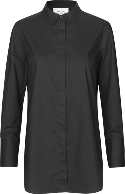 Se Second Female Larkin LS Classic Shirt Kvinde Black Langærmede Skjorter Str XL - hos Magasin ved Magasin