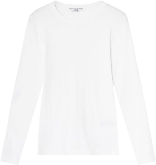 Envii Enally LS ON TEE 5314 Kvinde White Langærmede T-shirts Str XS - hos Magasin