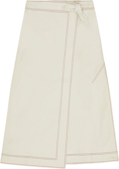 Ganni Herringbone Canvas Long Wrap Skirt Kvinde Summer Sand Maxi Nederdele Str 36 - hos Magasin