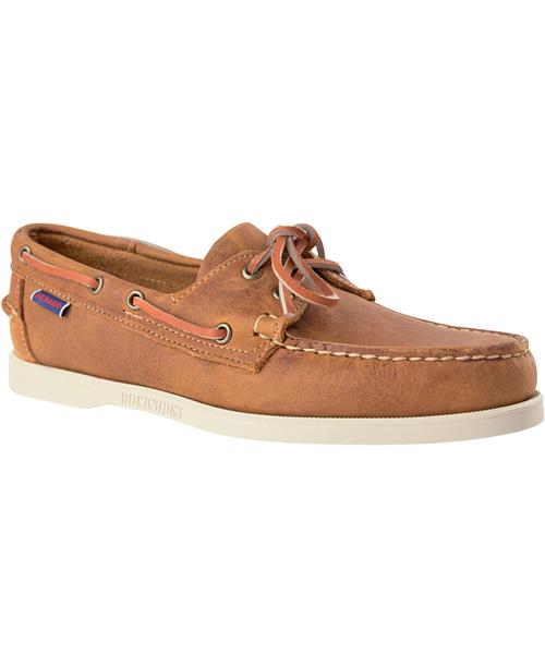 Se Sebago Docksides Crazy H Mand 912 - Brown Tan Sejlersko Str 46 - Læder hos Magasin ved Magasin