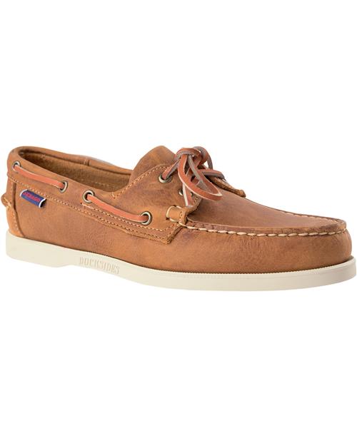 Se Sebago Docksides Crazy H Mand 912 - Brown Tan Sejlersko Str 12,5 (47) - Læder hos Magasin ved Magasin