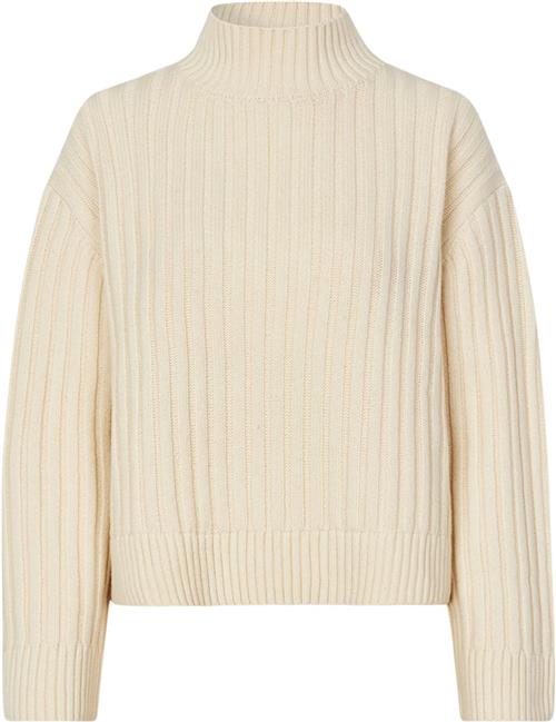 Modström Fultonmd rib Tneck Kvinde Summer Sand Sweaters Str L - hos Magasin