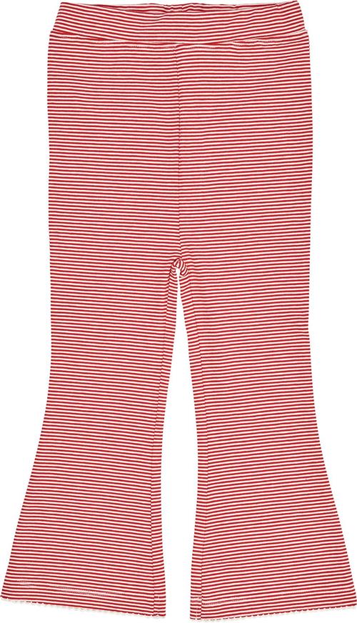 Copenhagen Colors Striped Flare Pant Kvinde Red/cream Stripe Bukser Str 128 - Bomuld hos Magasin