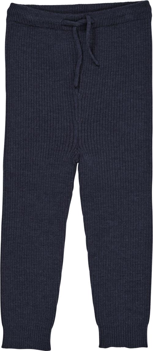 Copenhagen Colors Merino Classic RIB Leggings W. Draw Kvinde Navy Bukser Str 98 Merino - hos Magasin