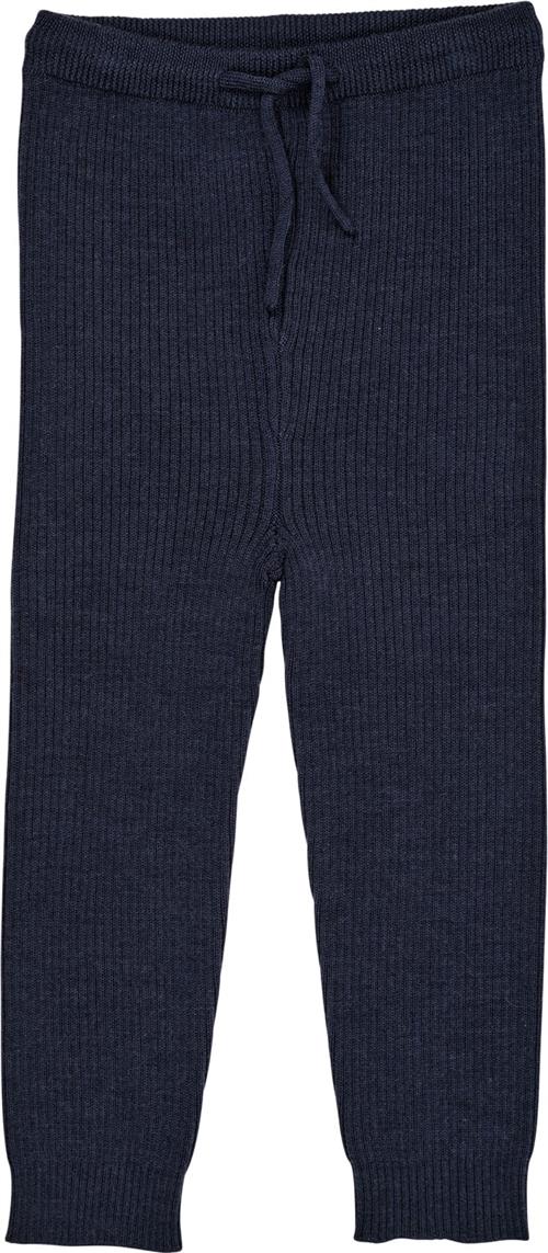 Copenhagen Colors Merino Classic RIB Leggings W. Draw Kvinde Navy Bukser Str 110 Merino - hos Magasin