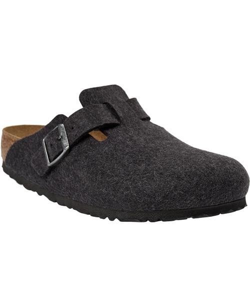 Se Birkenstock Boston FE Anthrazit Kvinde Grau Flade Sandaler Str 39 - hos Magasin ved Magasin