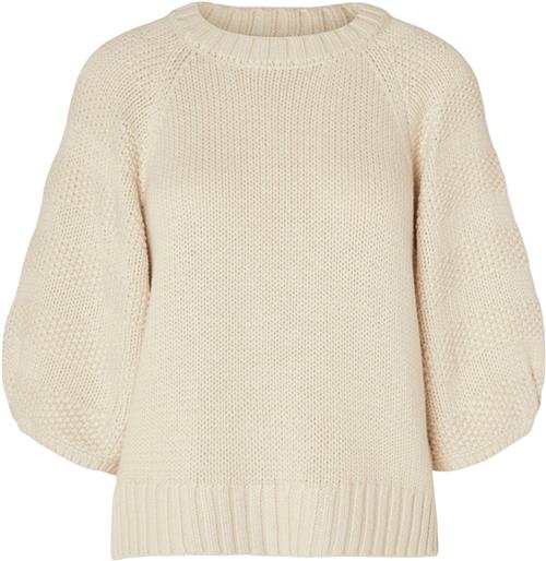 Selected Femme Slfville 3/4 Knit Oneck EX Kvinde Birch Kortærmet Strik Str S - hos Magasin