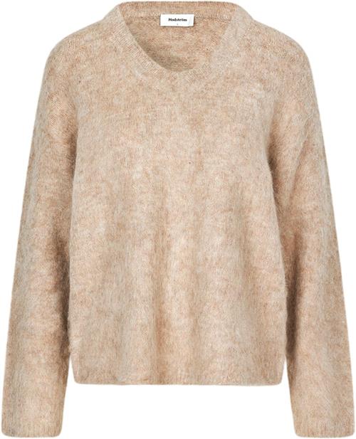 Se Modström Kanemd Vneck Kvinde Beige Melange Sweaters Str XL - hos Magasin ved Magasin