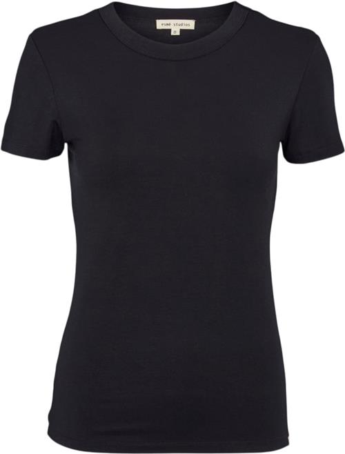 esmé studios Espenelope Slim Fit Tshirt Kvinde Black Kortærmede T-shirts Slim Fit Str L - hos Magasin