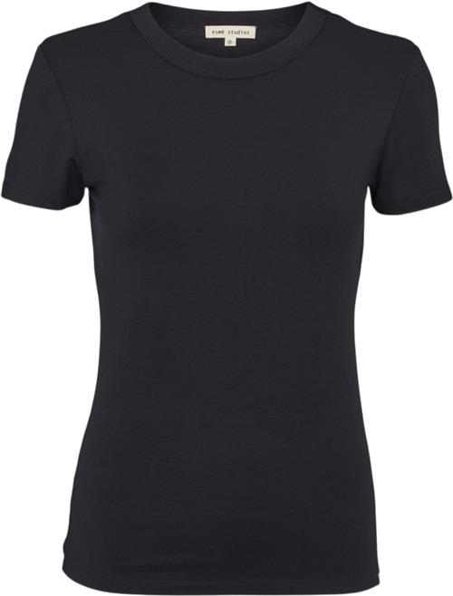 Se esmé studios Espenelope Slim Fit Tshirt Kvinde Black Kortærmede T-shirts Slim Fit Str XL - hos Magasin ved Magasin