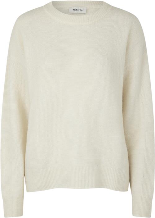 Se Modström Adrianmd Oneck Kvinde Soft White Sweaters Casual Fit Str XS - hos Magasin ved Magasin