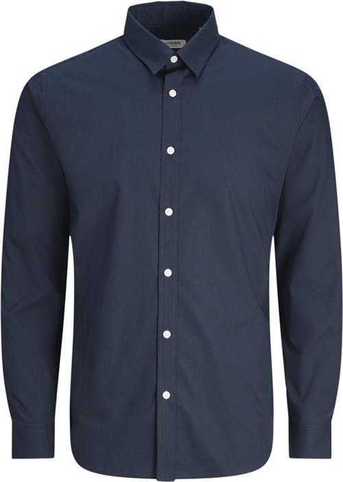 JJ-REBEL Jrebgavin Solid Shirt LS Noos Kvinde Sky Captain Skjorter Slim Fit Str XL - hos Magasin