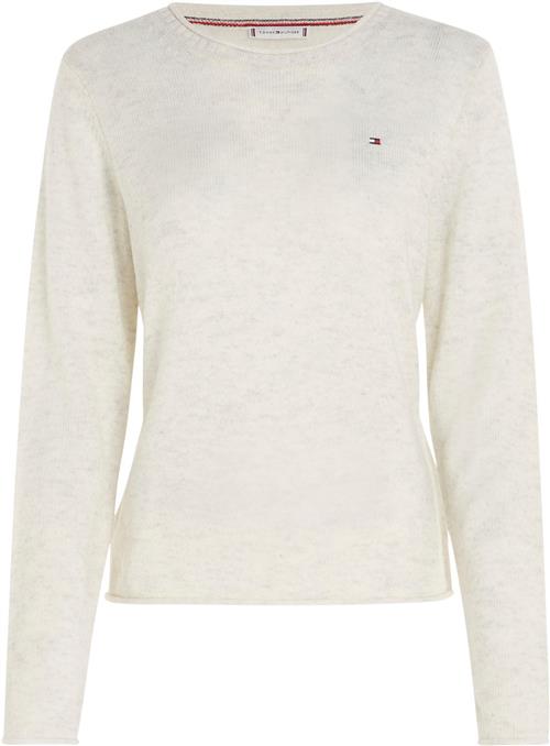 Se Tommy Hilfiger Soft Wool CNK Sweater Kvinde Ancient White Sweaters Str M - hos Magasin ved Magasin