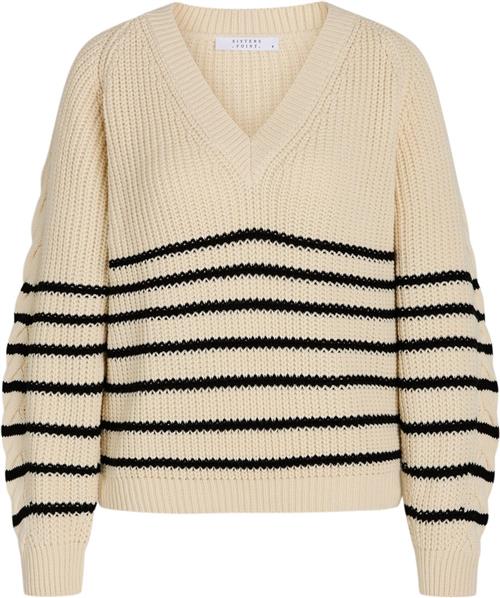 Se SisterS Point Mibav.Strip Kvinde Cream /Black Sweaters Str S - hos Magasin ved Magasin