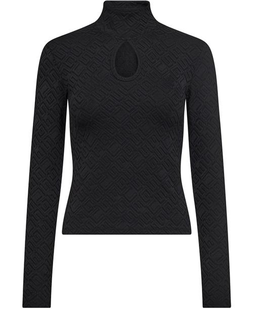 Se GUESS LS Clio TOP Kvinde Jet Black A996 Langærmede T-shirts Str XS - hos Magasin ved Magasin