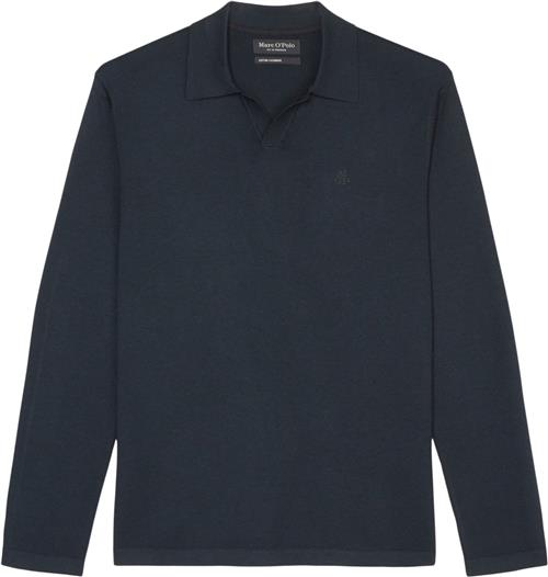 Se Marc O’Polo Polo Pullover Longsleeve Mand Dark Navy Langærmede Poloer Str L - hos Magasin ved Magasin