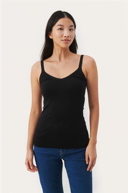 Se Part Two Hyddapw TO Kvinde Black Tanktoppe Slim Fit Str S/M - hos Magasin ved Magasin