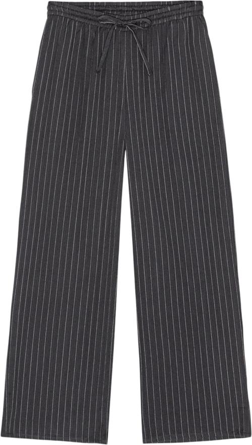 Moshi Moshi Mind Slow Pants Stripe Kvinde Moonless / Taupe Bukser Str M - hos Magasin