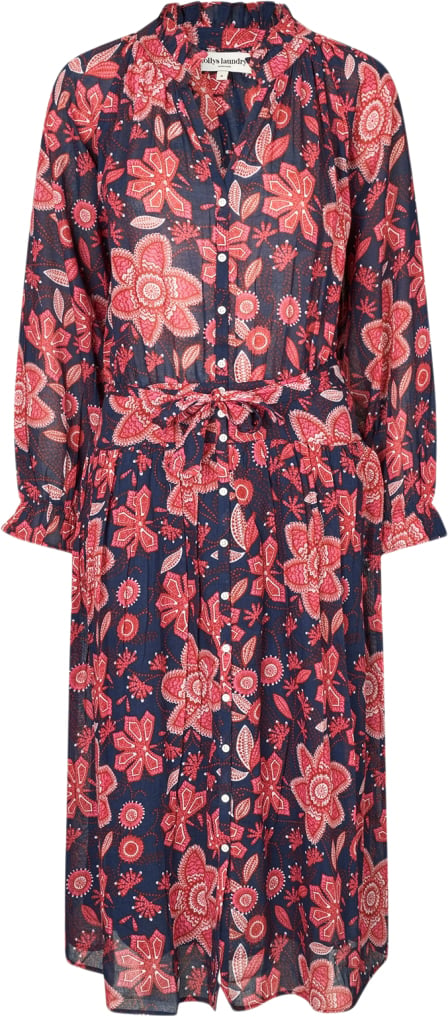 Lollys Laundry Aminall Midi Dress LS Kvinde Graphic Print Midi Kjoler Str XL - Bomuld hos Magasin