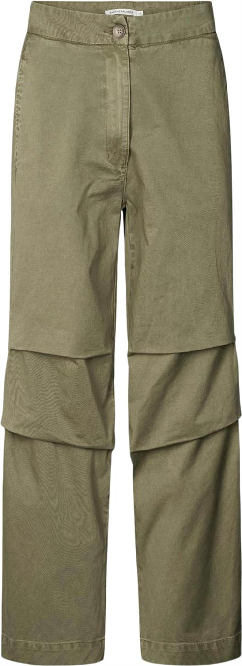 Rabens Saloner Canvas Light Pants Alphas Kvinde Burnt Olive Bukser Med Lige Ben Str XS - hos Magasin