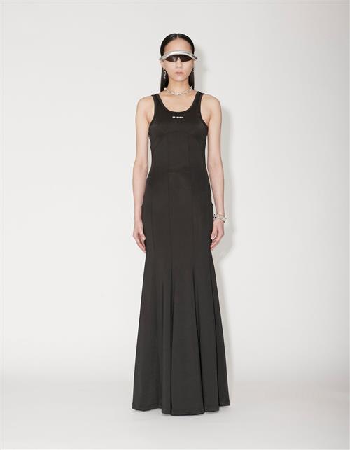 Han kjøbenhavn Logo Stretch Jersey Long Dress Kvinde Sort Maxi Kjoler Str M - Polyester hos Magasin