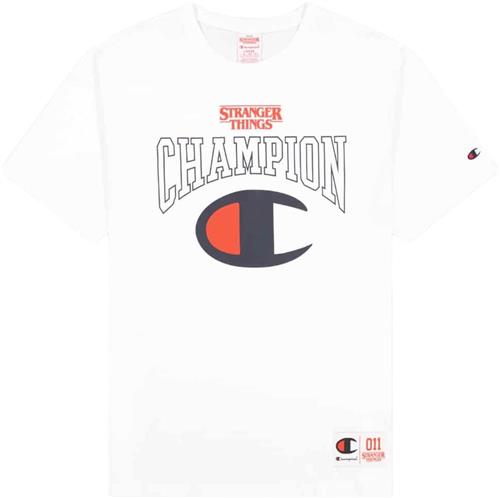 Champion Crewneck Tshirt Mand White Kortærmede T-shirts Str M - Bomuld hos Magasin