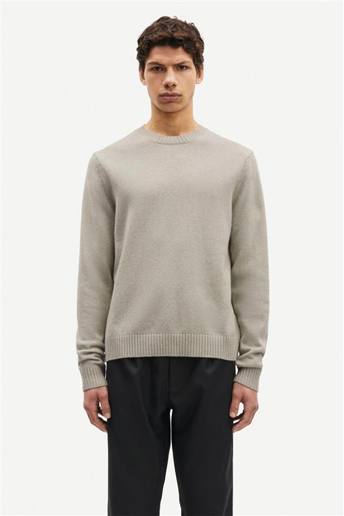 Samsøe Samsøe Sylli Crew Neck 132 Mand Abbey Stone Sweaters Str M - hos Magasin