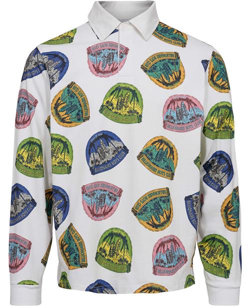 BILLIONAIRE BOYS CLUB Launch PAD Rugby Shirt Mand White Langærmede Poloer Str L - hos Magasin