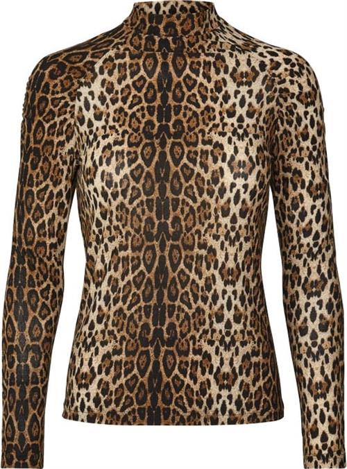 Se Lollys Laundry Ellen Blouse Kvinde Leopard Print Langærmede T-shirts Str L - Polyester hos Magasin ved Magasin