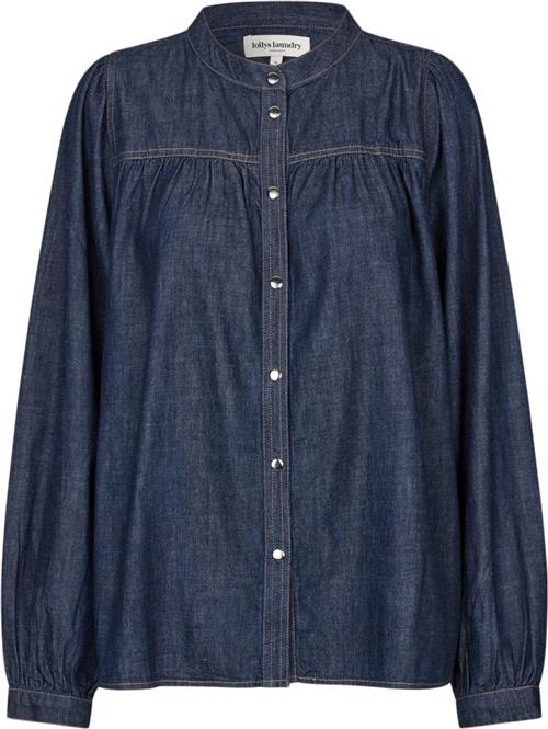 Lollys Laundry Nickyll Shirt LS Kvinde Blue Langærmede Skjorter Str S - hos Magasin