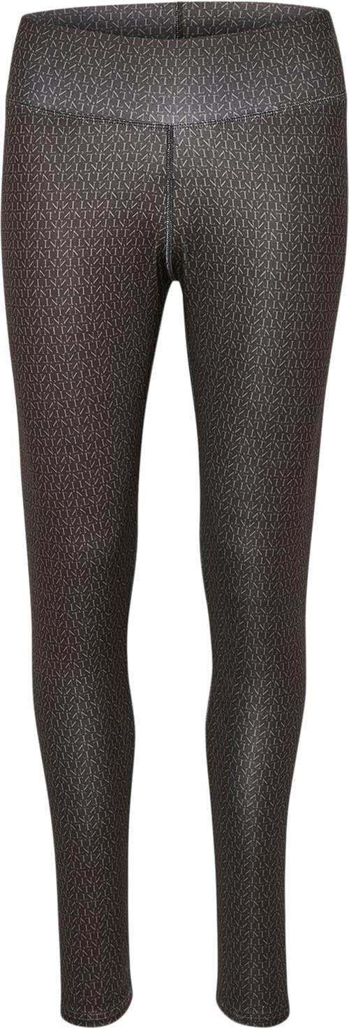 Lounge Nine Lnsia Printed Legging RP Kvinde Pitch Black Logo Print Leggings Tight Fit Str L - hos Magasin