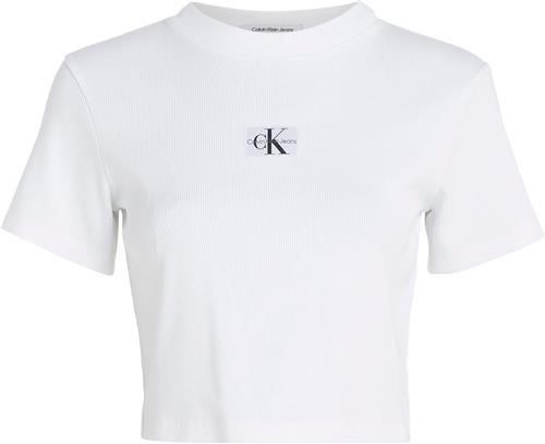 Calvin Klein Tshirt With Badge Logo Kvinde Yaf Kortærmede T-shirts Str XS - Bomuld hos Magasin