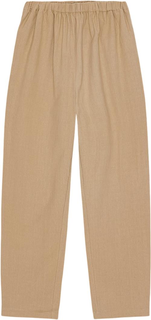 Moshi Moshi Mind Lower Pants Crepe Kvinde Warm Sand Bukser Med Brede Ben Str XS - hos Magasin