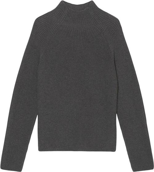 Se Marc O’Polo Pullover, Longsleeve, Standup Coll Kvinde Deep Grey Melange Sweaters Str L - hos Magasin ved Magasin