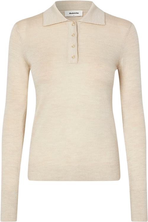 Modström Hirokimd Polo Kvinde Summer Sand Sweaters Str XS - Uld hos Magasin