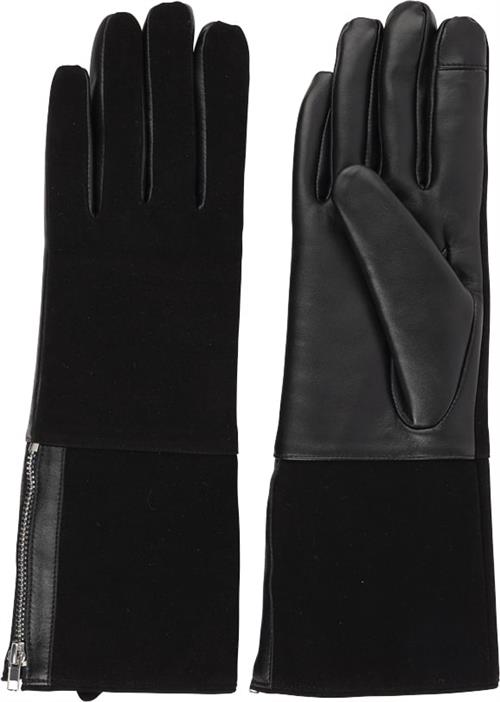 Lovelies Cremona Feminine ZIP Leather Gloves W/ Shearling Lining M - Handsker hos Magasin