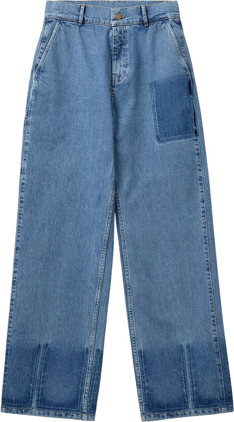 H2OFAGERHOLT New York Jeans Kvinde Blue Denim Wide Jeans Str S - Bomuld hos Magasin