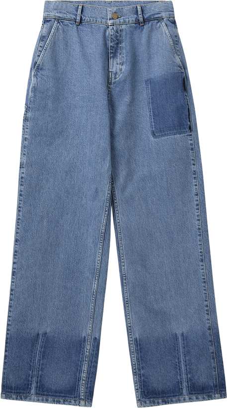 H2OFAGERHOLT New York Jeans Kvinde Blue Denim Wide Jeans Str XXS - Bomuld hos Magasin