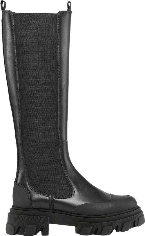 Ganni Cleated High Chelsea Boot Black Sti Kvinde Black Langskaftede Støvler Str 40 - hos Magasin