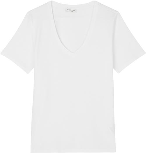 Se Marc O’Polo Tshirt, Short Sleeve, V-neck Kvinde White Kortærmede T-shirts Str XS - hos Magasin ved Magasin