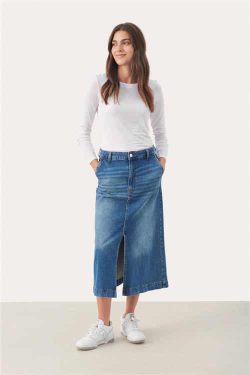 Part Two Caliapw SK Kvinde Medium Blue Denim Maxi Nederdele Str 40 - hos Magasin