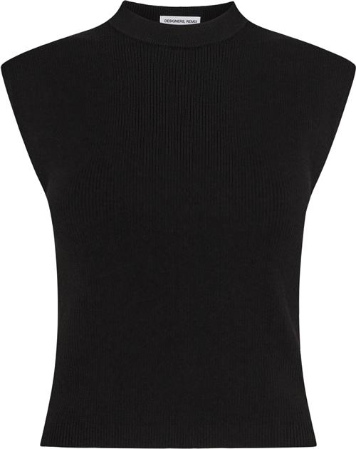 Designers Remix Taliana Rib Top Kvinde Sort Strikveste Str s - hos Magasin