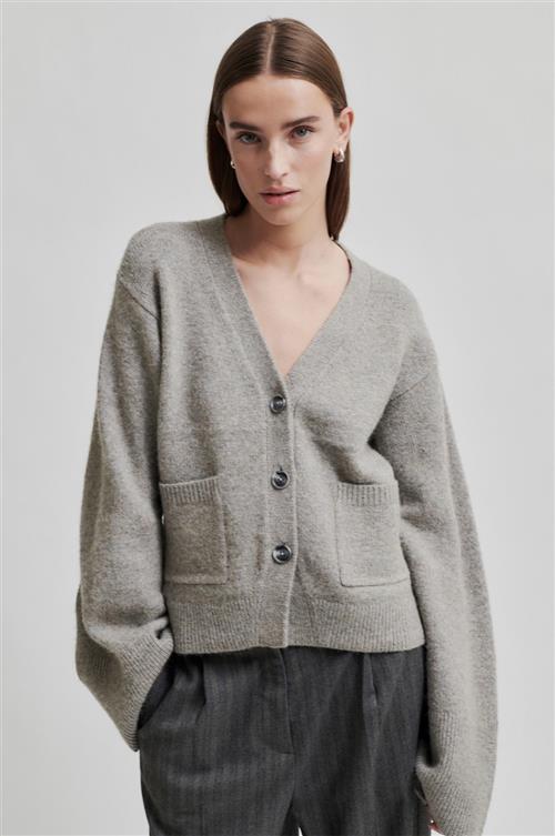 Second Female Faria Alpaca Blend Knit Cardigan Kvinde Laurel Oak Sweaters Str L - Uld hos Magasin