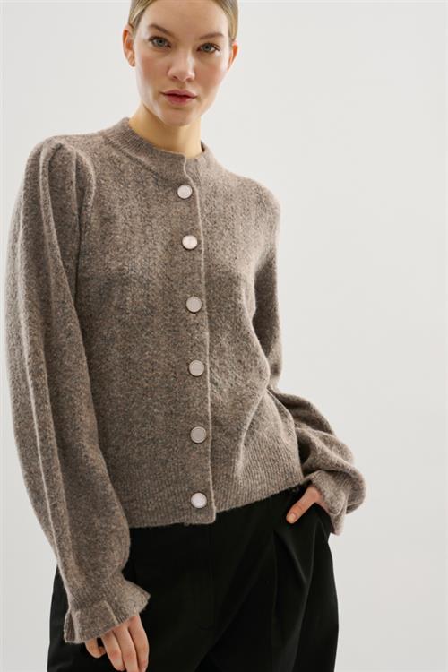 Se Karen by Simonsen Ebbiekb Cardigan Kvinde Walnut Melange Cardigans Str L - hos Magasin ved Magasin