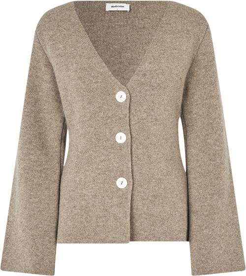 Modström Klaytonmd Cardigan Kvinde Dark Beige Mel Cardigans Str XS - Uld hos Magasin