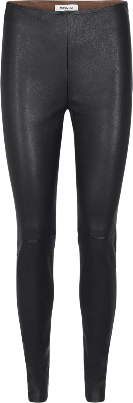 Mos Mosh Lucille Stretch Leather Legging Kvinde Black Leggings Str M - Læder hos Magasin