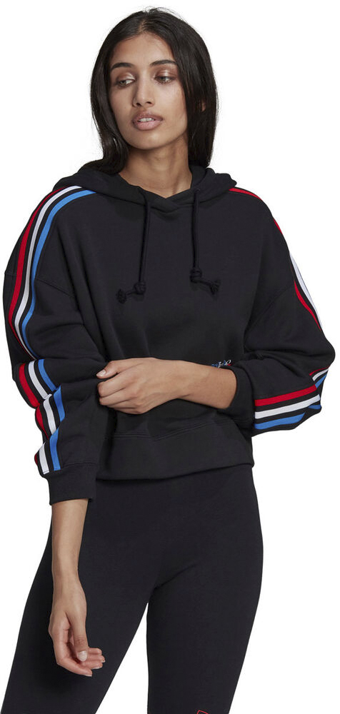 adidas Adicolor Tricolor Trefoil Crop Hættetrøje 40 - Hættetrøjer & Sweatshirts Bomuld hos Magasin