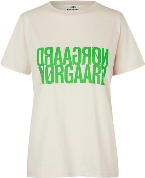 Se Mads Nørgaard - Copenhagen Single Organic Trenda P Tee Kvinde Silver Birch Kortærmede T-shirts Regular Fit Str L - Bomuld hos Magasin ved Magasin