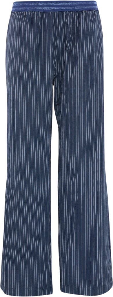 CONTINUE LIS Tape Stripe Kvinde Navy Blue Stripe Bukser Str L - hos Magasin