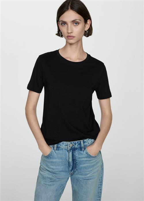 MANGO Tshirt .-- Chalaca Kvinde Black Kortærmede T-shirts Str S - hos Magasin